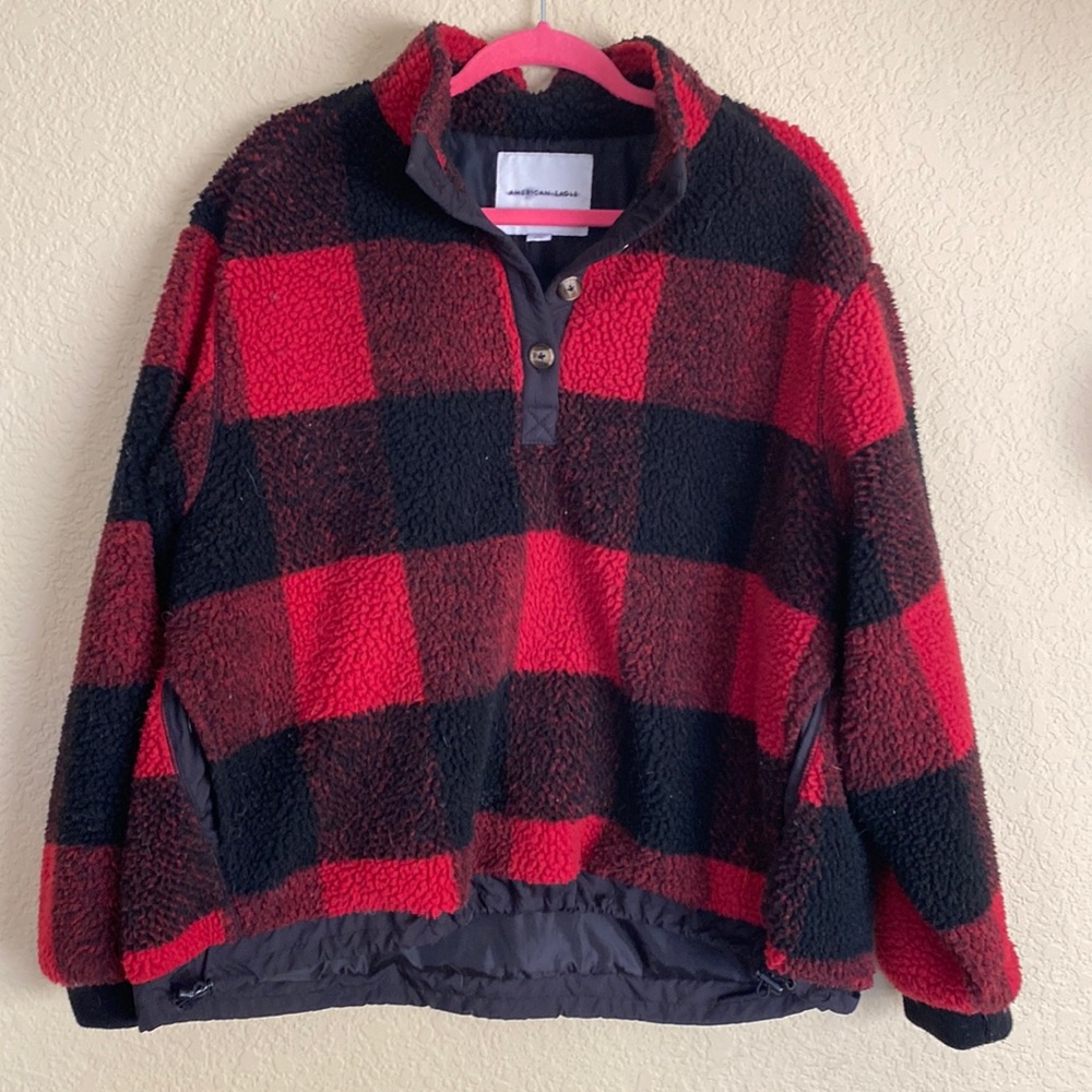 American Eagle plaid Sherpa